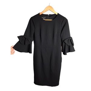 Donna Morgan | New bow statement sleeve mid length dress •